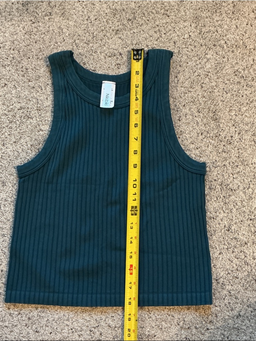 New Bundle of Nikibiki Ribbed Tank Tops ~ Teal, Sage, Brown - Picture 3 of 5